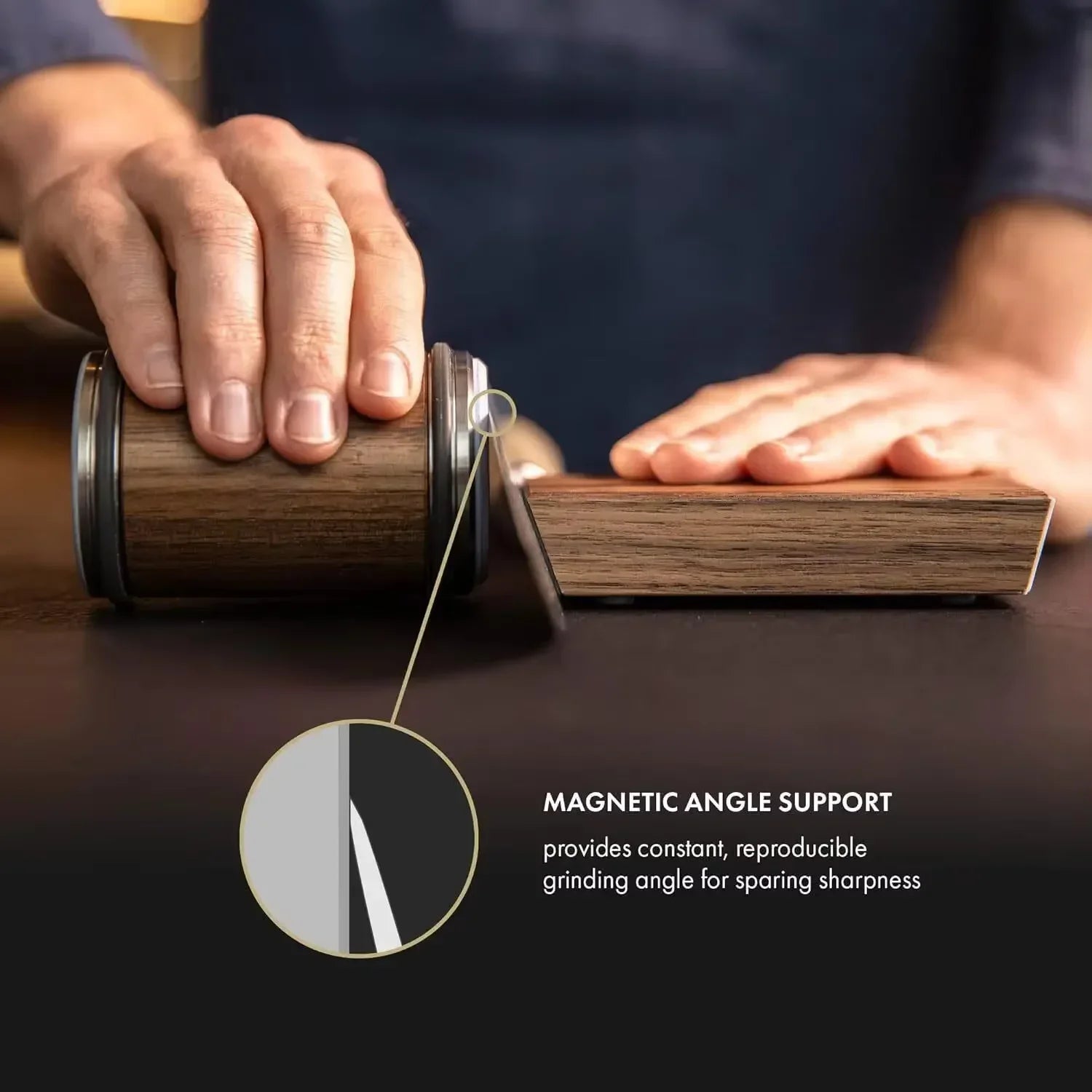 Rolling Knife Sharpener sapele Magnetic Holder Whetstone Sharpening Stone Kit 15 and 20 Degrees Angle Roller Kitchen Accessory