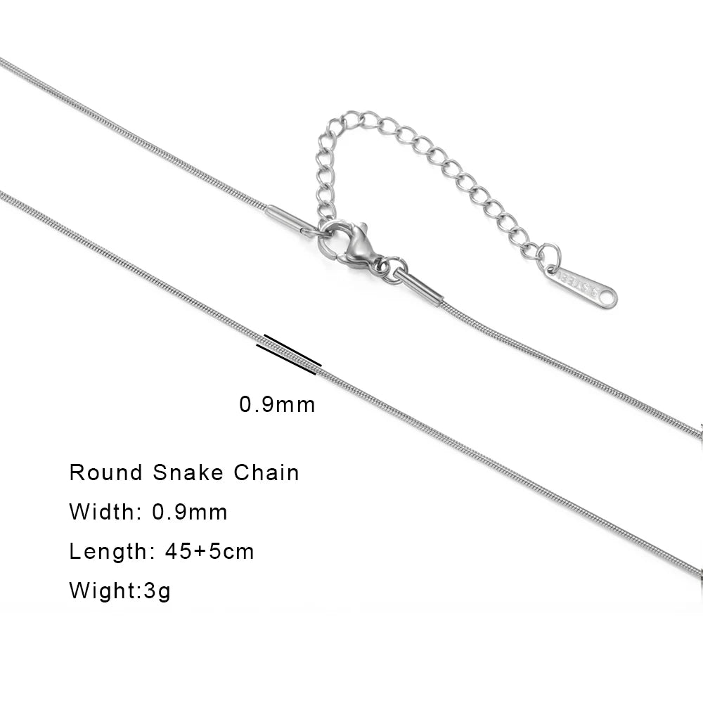 Skyrim Stainless Steel Gold Color Chain Necklace Women Minimalist Cuban Paperclip Twisted Snake Chain Fashion Jewelry Wholesale