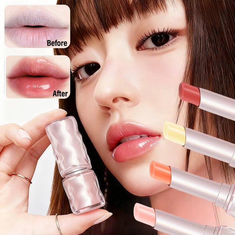 Temperature Changing Lip Balm Strawberry Flavor Jelly Lipstick Natural Moisturizing Lip Care Hydrating Lip Stick for Daily Use