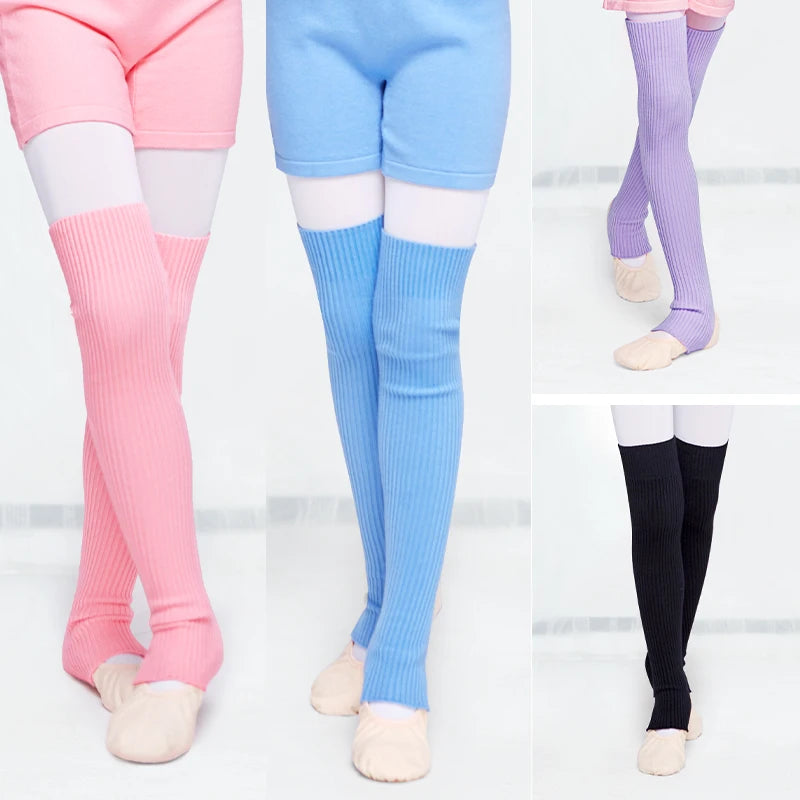 Autumn Girls Ballet Leg Warmers Knitted Stirrup Leg Warmers Winter Extra Soft Long Legwarmers for Dance Yoga Knitted Stockings