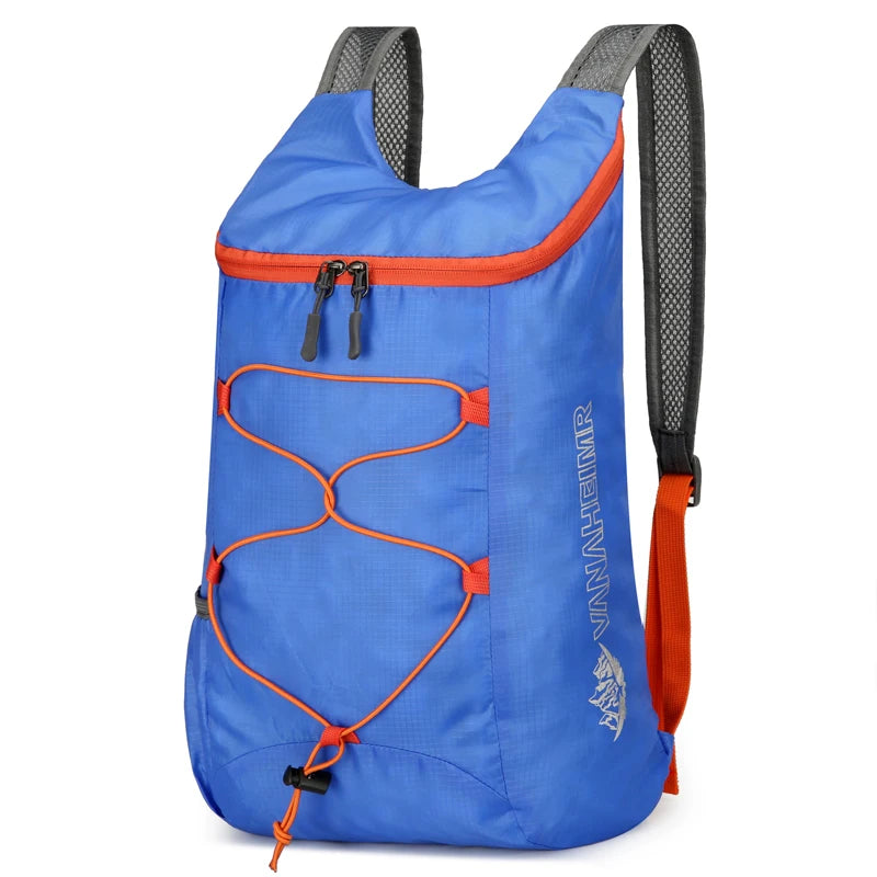 The foldable nylon outdoor lightweight backpack, simple handbag and hiking bag are suitable for outdoor sports and travel