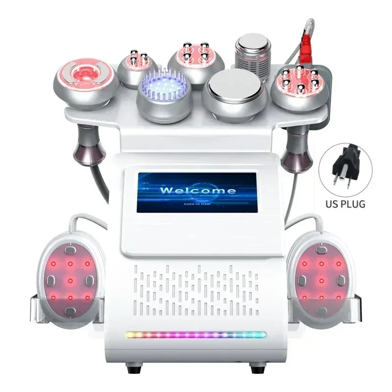 9 in 1 Tool 80K Cavitation Ultrasonic Body Slimming Machine Multi-Polar Frequency Anti-Wrinkle Rejuvenation Skin Lift Tighten