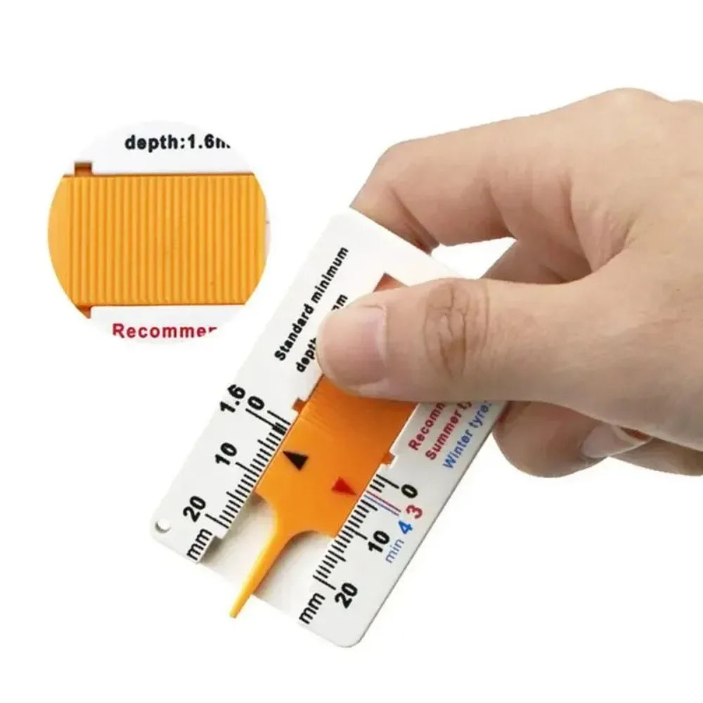 Car Inspection Tool Tire Tread Depth Gauge Ruler for Accurate Thickness Measurement Uses for Vehicle Tyre Maintenance Check