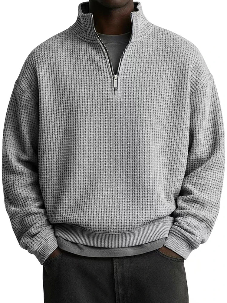 Outdoor Casual Mens Solid Color Jumper Tops Fall Winter Leisure Zipper Stand Collar Sweatshirts Men Stylish Long Sleeve Hoodies