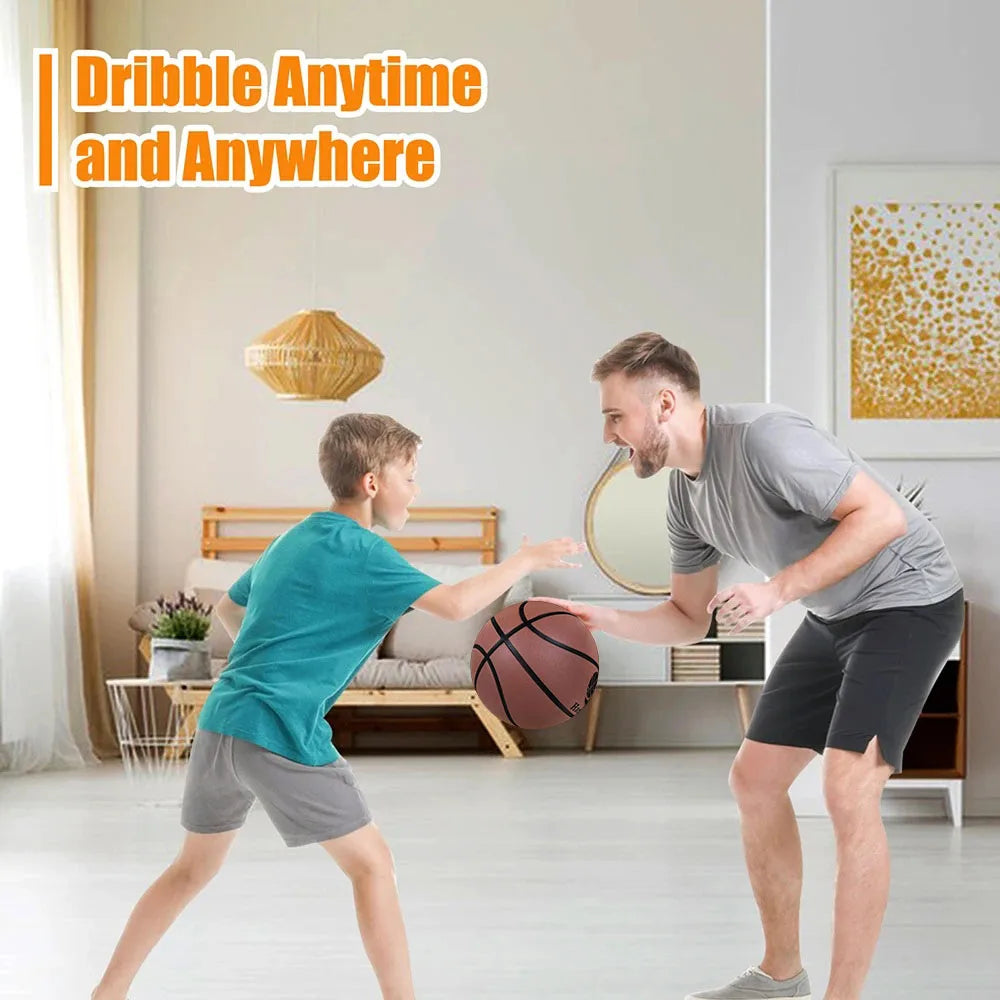 Mute Bouncing Basketball Ball Standard Dia 24cm/23cm Indoor Dribble Practice Silent Ball College Basketball Bounce Quiet at Home