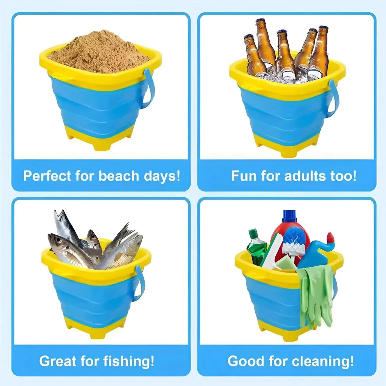 Children's Collapsible Bucket Dredging Sand Multi-functional Portable Beach Water Toy