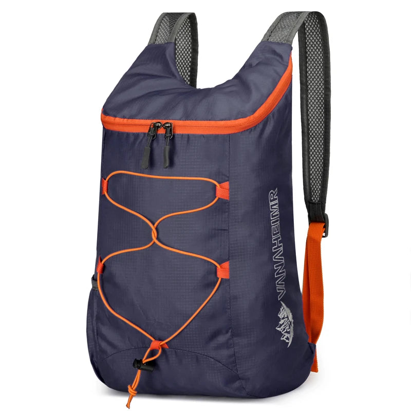 The foldable nylon outdoor lightweight backpack, simple handbag and hiking bag are suitable for outdoor sports and travel