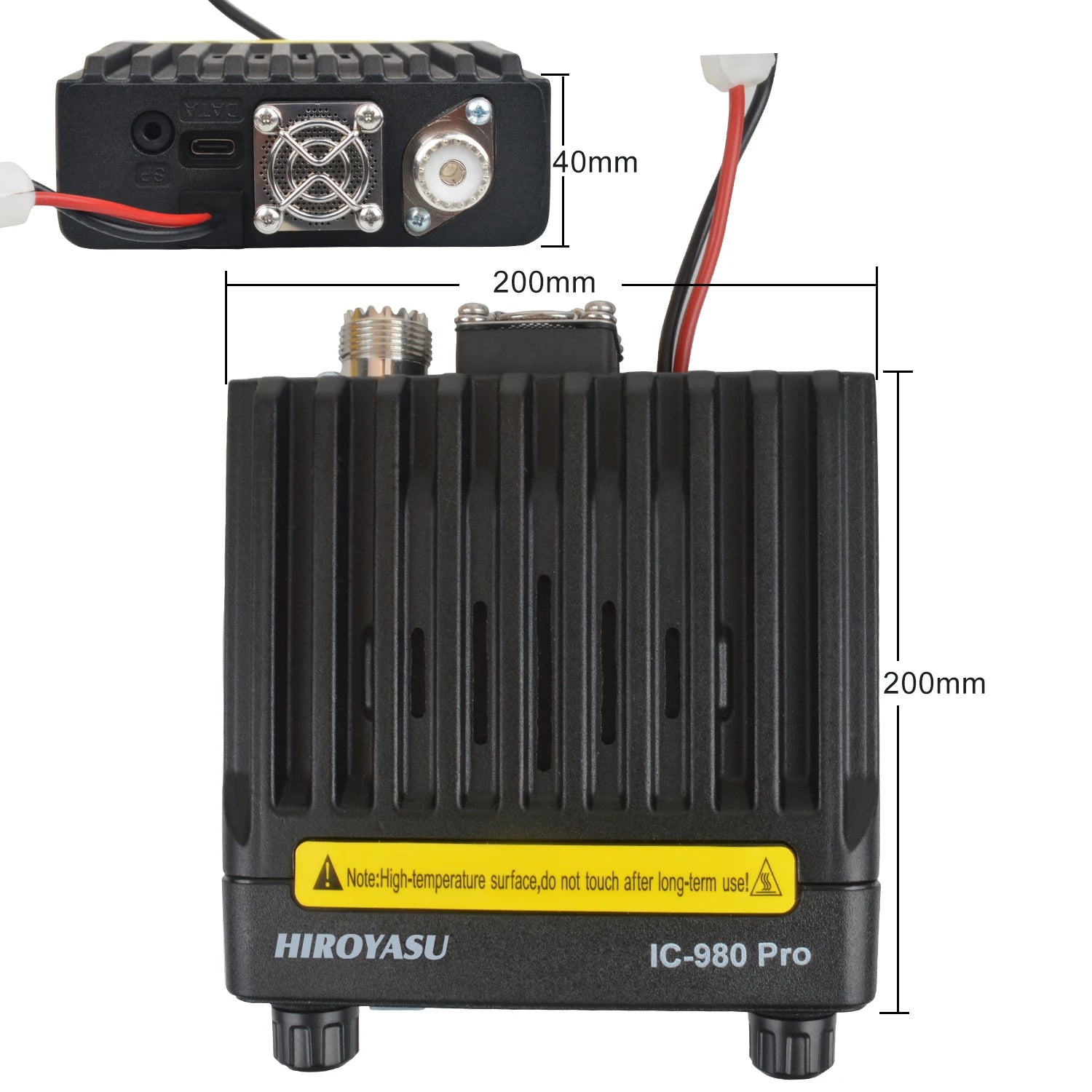 HIROYASU Walkie Talkie IC-980 Pro UHF VHF Dual Band 25W AI Noise Reduction FM Scrambler Vox Mini Mobile Radio IC-980Pro