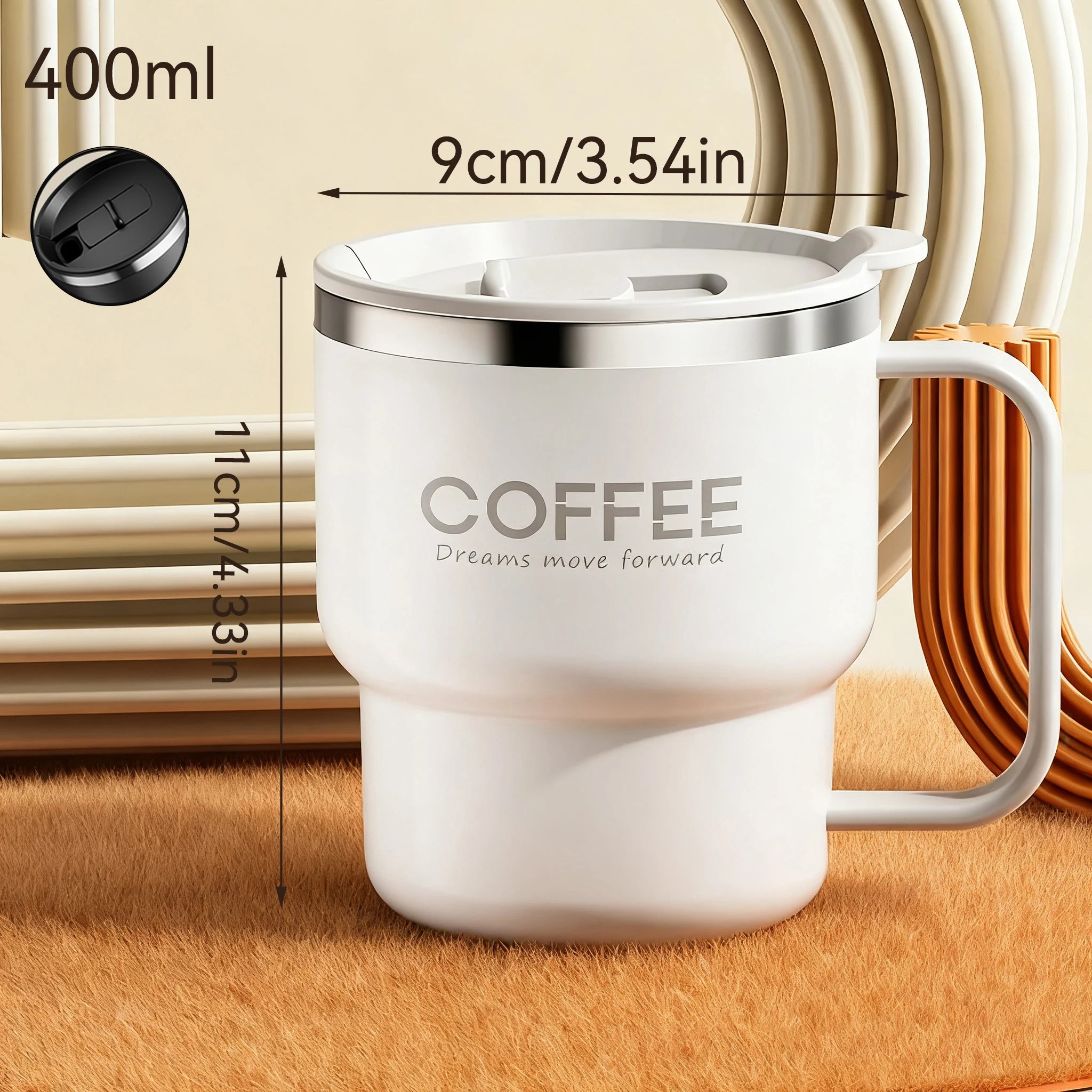 400ML Double Layer Coffee Mug 304 Stainless Steel Sealed Drinking Cup For Cold And Hot Water Insulated Milk Coffee Cup Drinkware