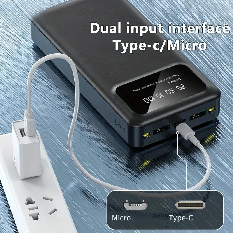 20000mAh Power Bank Super Fast Charging Battery High Capacity Digital Display Power Bank For iPhone Samsung Huawei Xiaomi