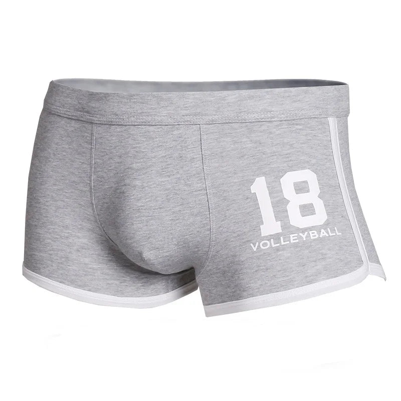 Men's Underwear Boxer Briefs Cotton Scrotum Support Breathable Personalized Trendyy Youth Shorts Sports Thin Boxer Briefs