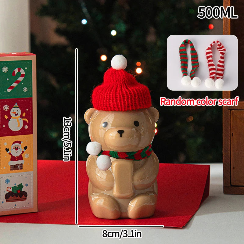 Christmas Cups Aesthetic Cup Drinkware Cold Coffee Cups Water Bottle Iced Coffee Mug Christmas Decorations Navidad כוסות לקפה ק