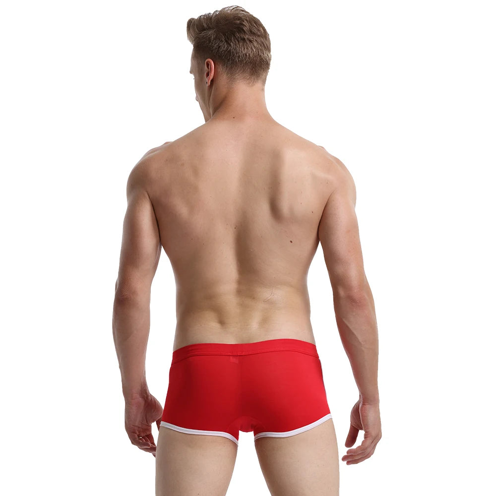 Men's Underwear Boxer Briefs Cotton Scrotum Support Breathable Personalized Trendyy Youth Shorts Sports Thin Boxer Briefs