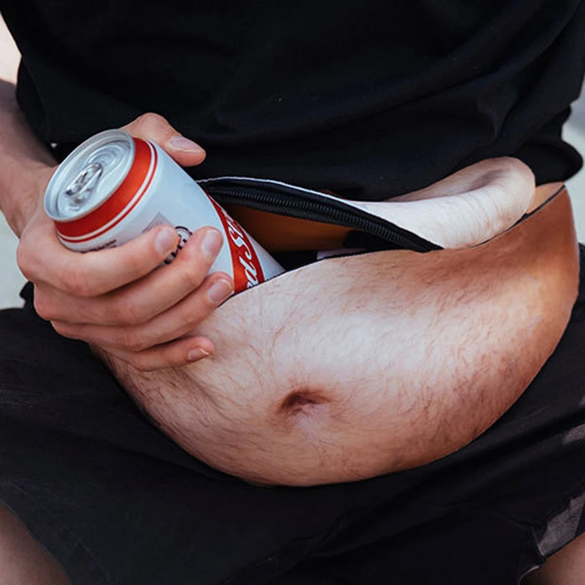 Creative and weird fat belly Fanny pack anti-harassment beer belly Fanny pack pu belly leather Fanny pack