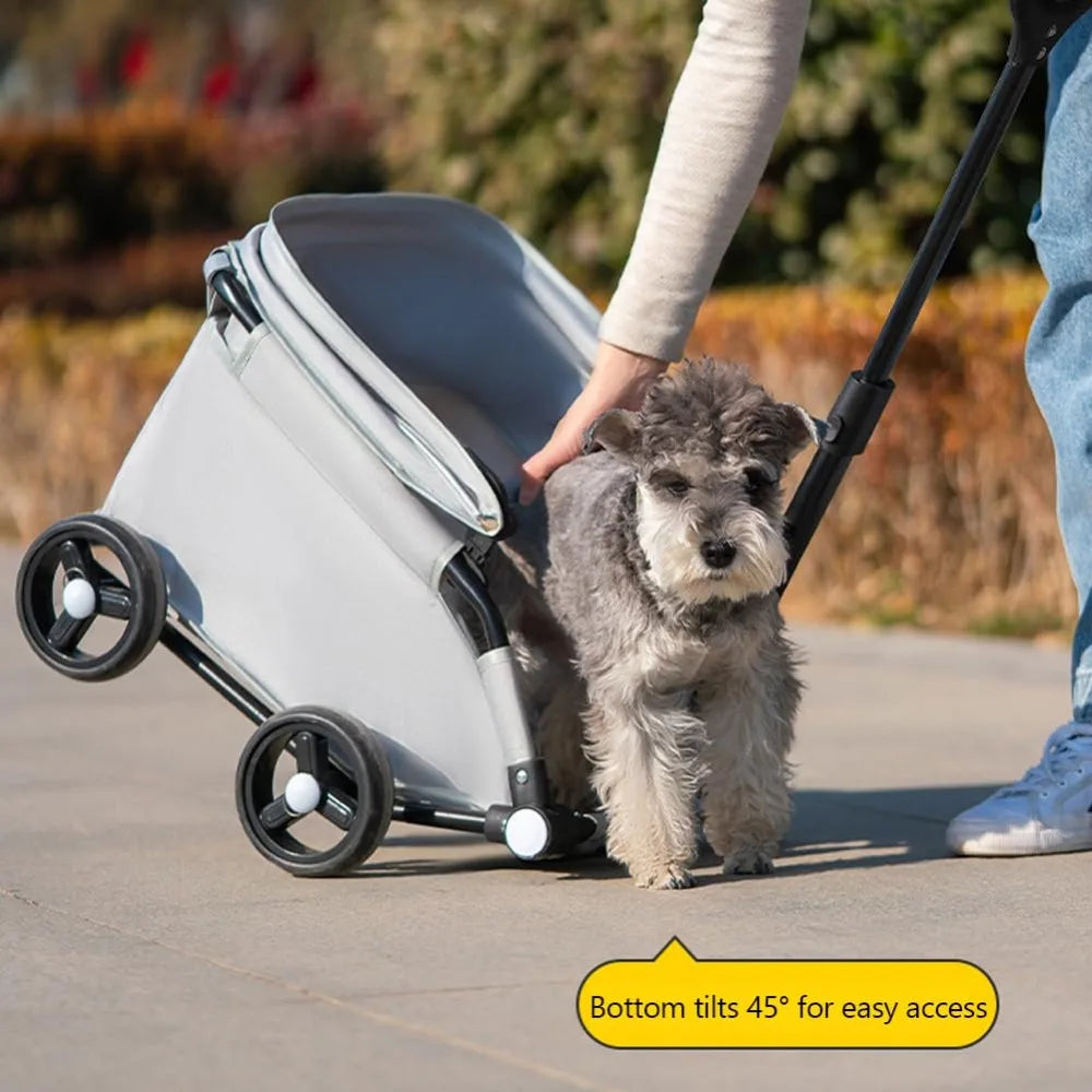Small Pet Stroller Dog Dog Cat Teddy Baby Cart Toy Small Trolley Out Travel Pet Dog Car Lightweight Folding Walking Dog Walker