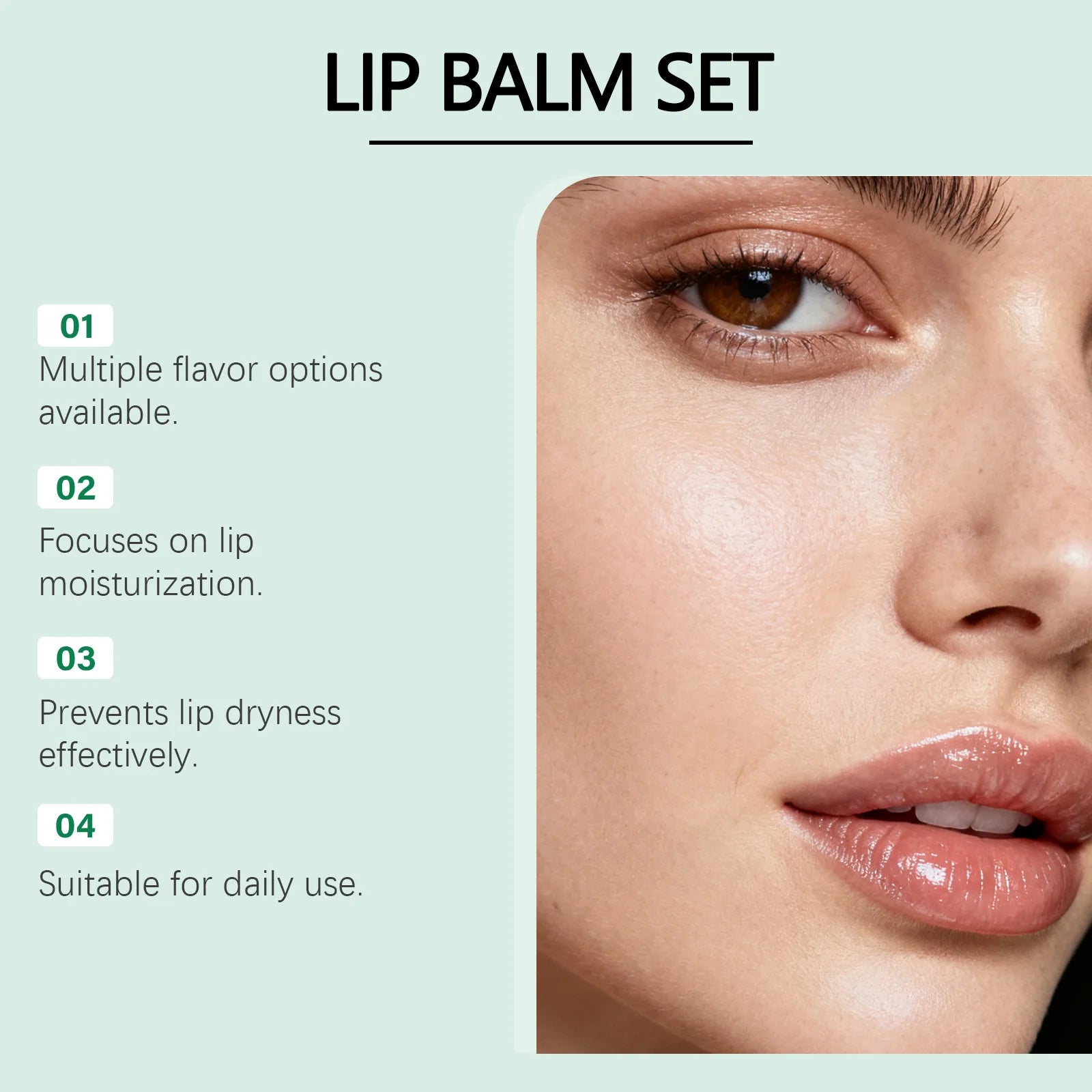 10PCS/Box Christmas Lip Moisturizing Set Deep Moisturizing Lip Color Brightening Plump Lip Care Gift Set for Women Girls