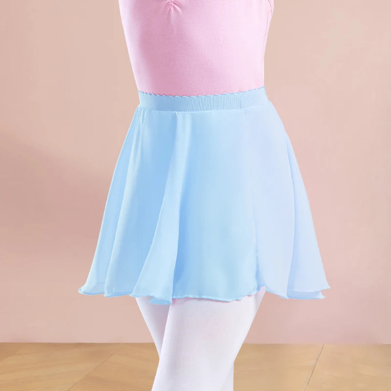 Ballet Skirt for Girls Chiffon Ballet Skirt Women Sheer Dance Skirt Elastic Waist Skirt Kid Pull on Skirt Adult Mini Dance Skirt