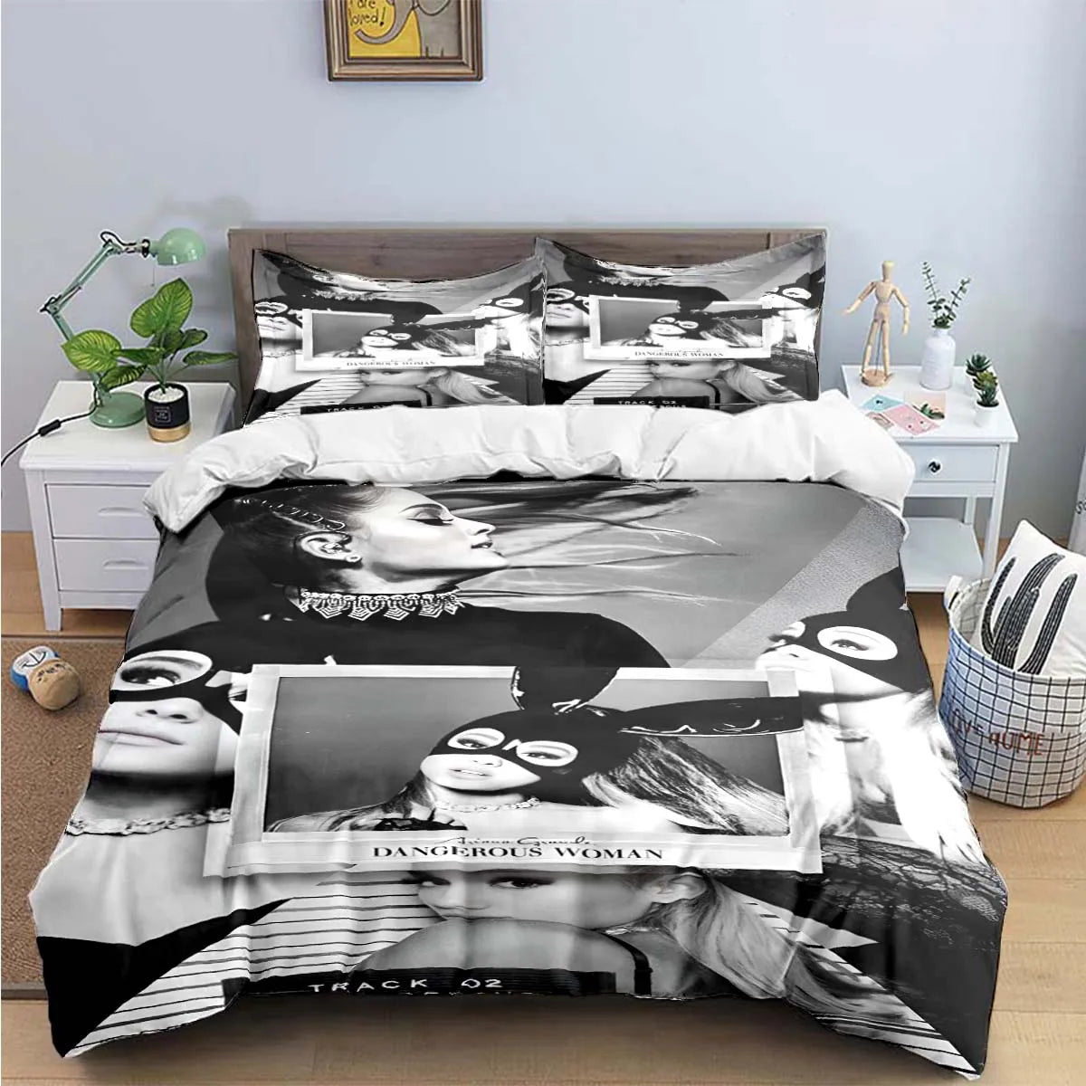 Fashion Pop Singer A-Ariana G-Grande Print Bedding Sets Bed Supplies Set Duvet Cover Bed Comforter Set Bedding Set Luxury Gift
