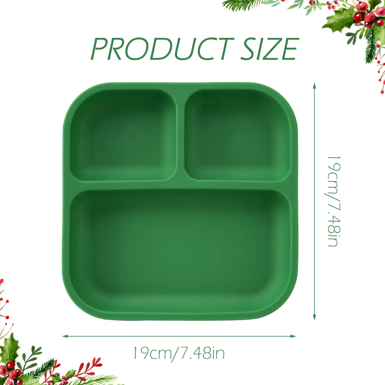 Color Kids 1PC Silicone Divided Plate for Babies BPA Free Feeding Bowl With Sucker Dishes Children's Tableware Christmas Gift